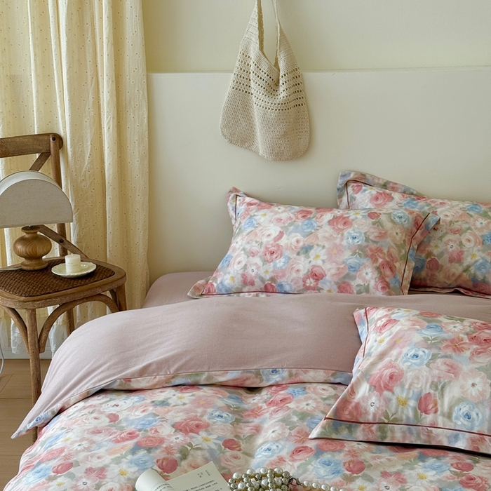 91家纺网 家纺一手货源 找家纺 于果 2025新款全棉纯棉生态磨毛四件套 甜梦茶语