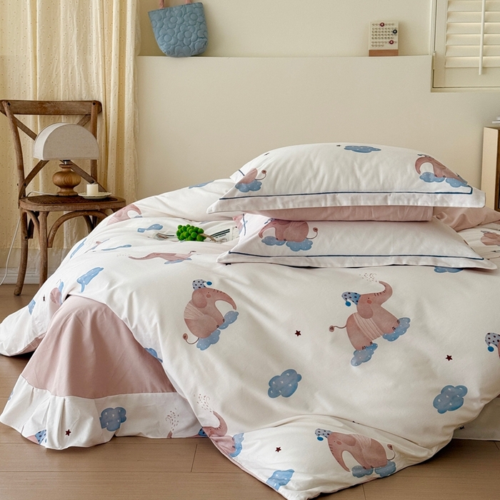 91家纺网 家纺一手货源 找家纺 于果 2025新款全棉纯棉生态磨毛四件套 向云端