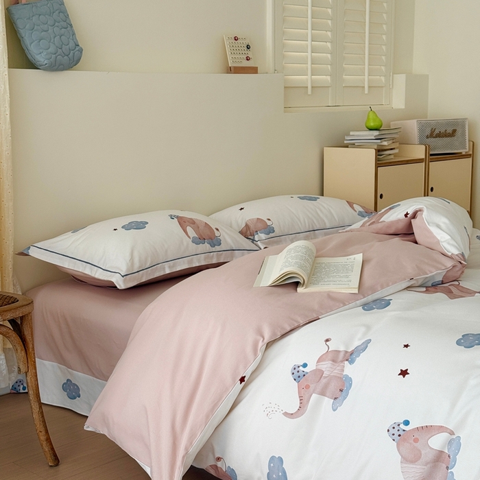 91家纺网 家纺一手货源 找家纺 于果 2025新款全棉纯棉生态磨毛四件套 向云端