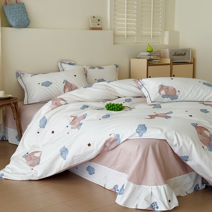 91家纺网 家纺一手货源 找家纺 于果 2025新款全棉纯棉生态磨毛四件套 向云端