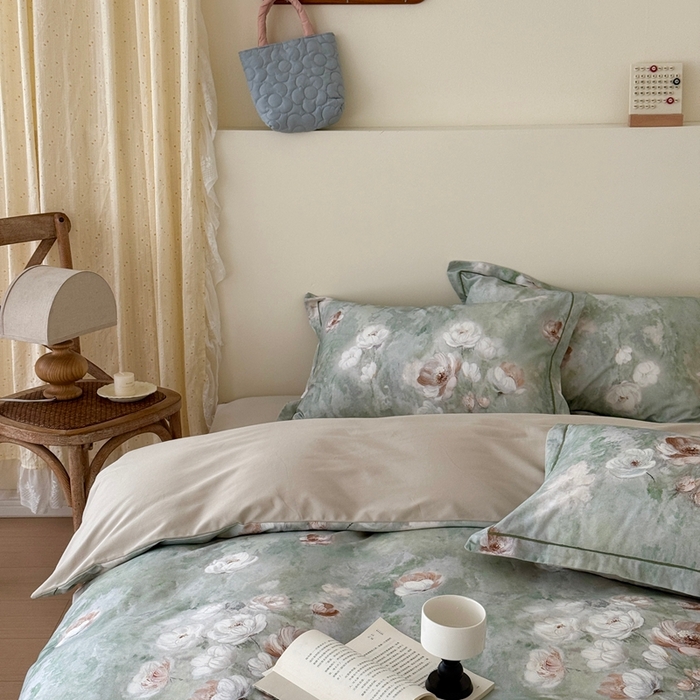 91家纺网 家纺一手货源 找家纺 于果 2025新款全棉纯棉生态磨毛四件套 悠悠花园