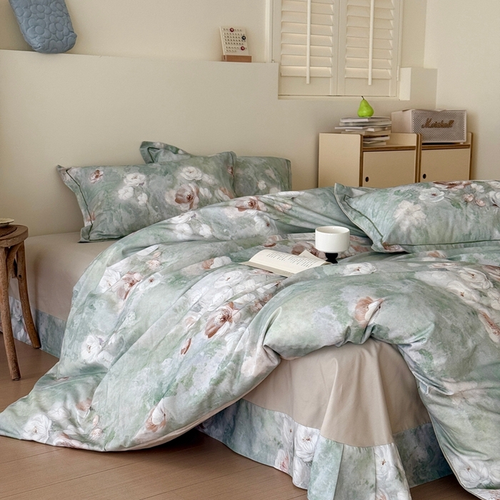 91家纺网 家纺一手货源 找家纺 于果 2025新款全棉纯棉生态磨毛四件套 悠悠花园