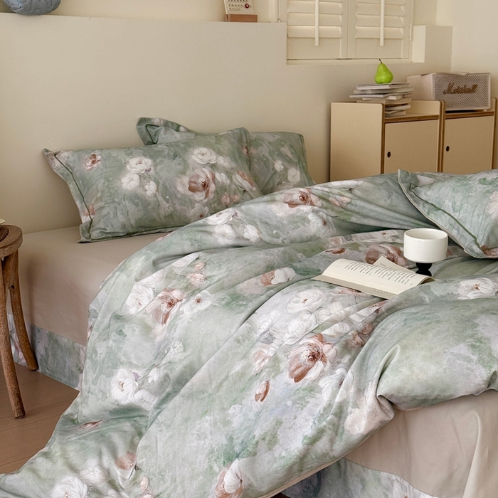 91家纺网 家纺一手货源 找家纺 于果 2025新款全棉纯棉生态磨毛四件套 悠悠花园