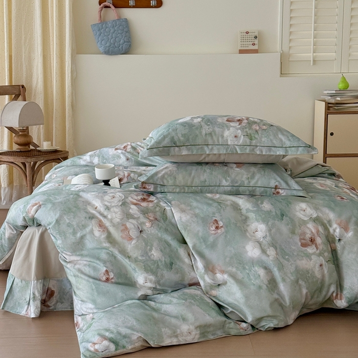 91家纺网 家纺一手货源 找家纺 于果 2025新款全棉纯棉生态磨毛四件套 悠悠花园