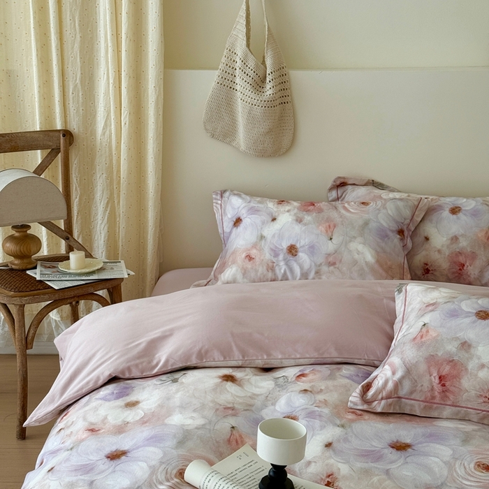 91家纺网 家纺一手货源 找家纺 于果 2025新款全棉纯棉生态磨毛四件套 远芳