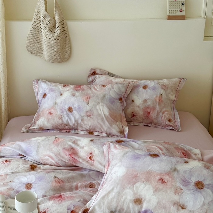 91家纺网 家纺一手货源 找家纺 于果 2025新款全棉纯棉生态磨毛四件套 远芳