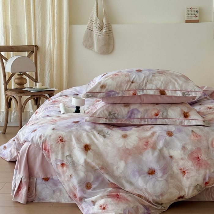 91家纺网 家纺一手货源 找家纺 于果 2025新款全棉纯棉生态磨毛四件套 远芳