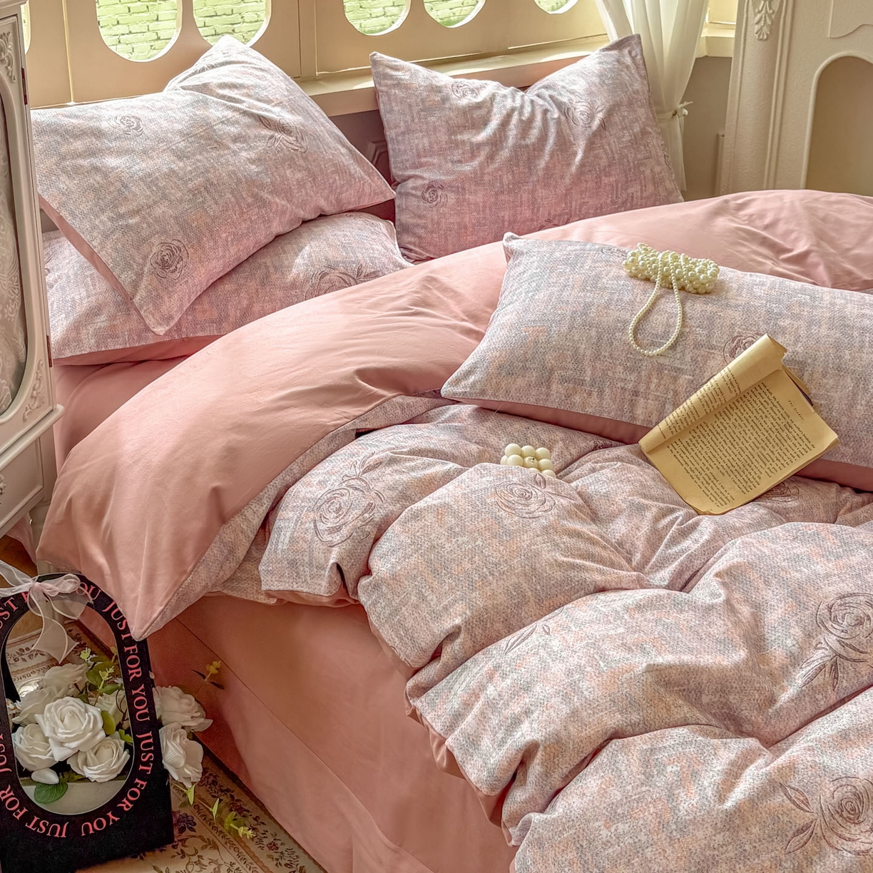 91家纺网 家纺一手货源 找家纺 田野 2025新款全棉13360加厚磨毛印花四件套 乐野-豆沙