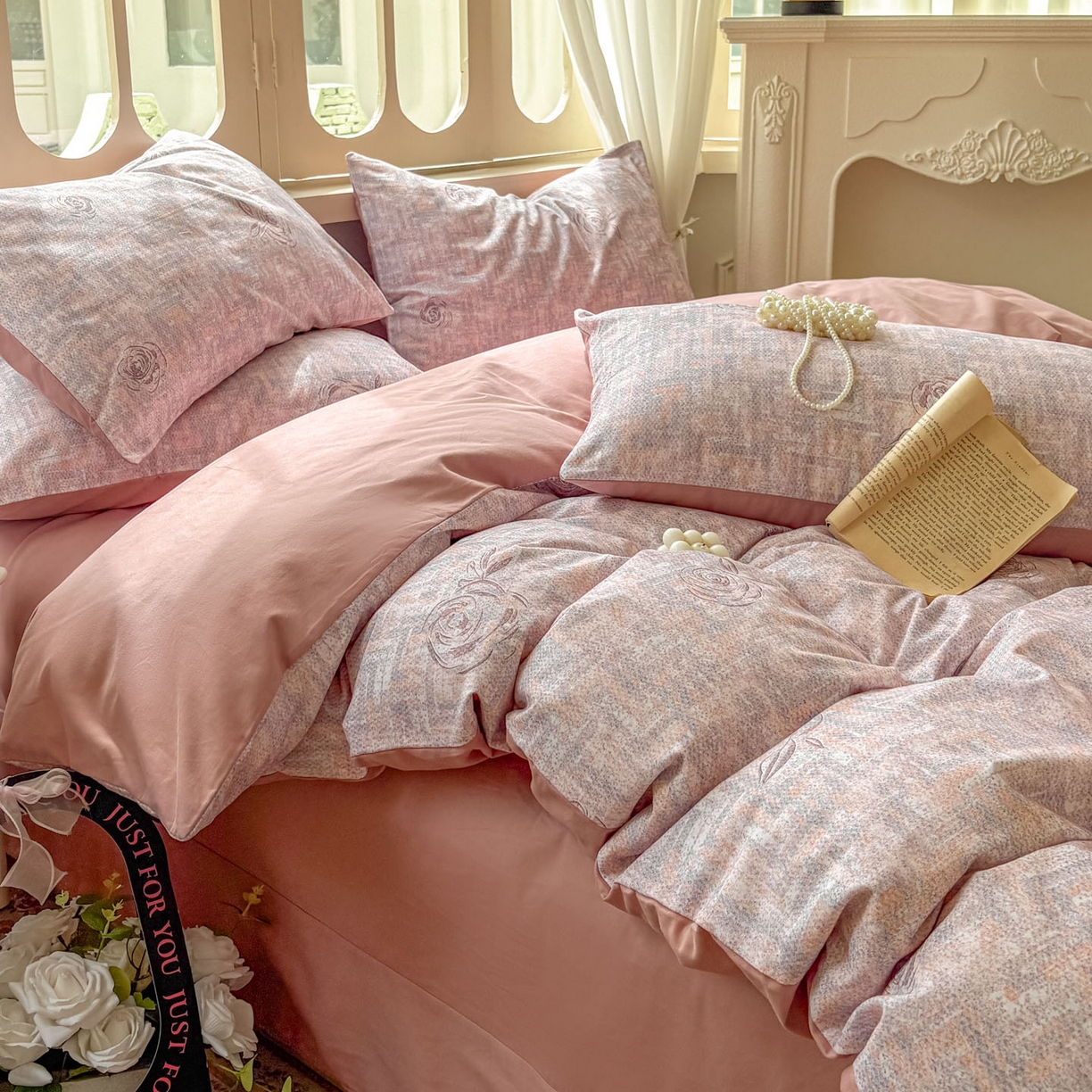 91家纺网 家纺一手货源 找家纺 田野 2025新款全棉13360加厚磨毛印花四件套 乐野-豆沙