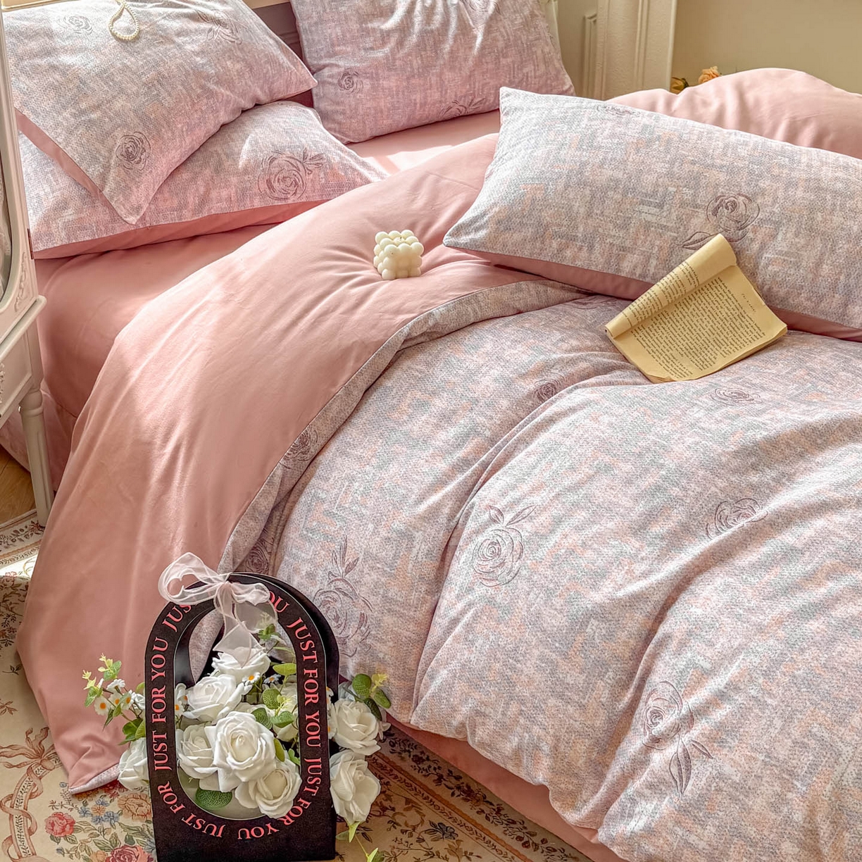 91家纺网 家纺一手货源 找家纺 田野 2025新款全棉13360加厚磨毛印花四件套 乐野-豆沙