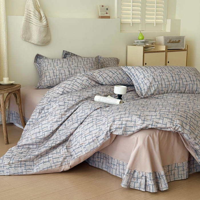 91家纺网 家纺一手货源 找家纺 于果 2025新款全棉纯棉生态磨毛四件套 追影