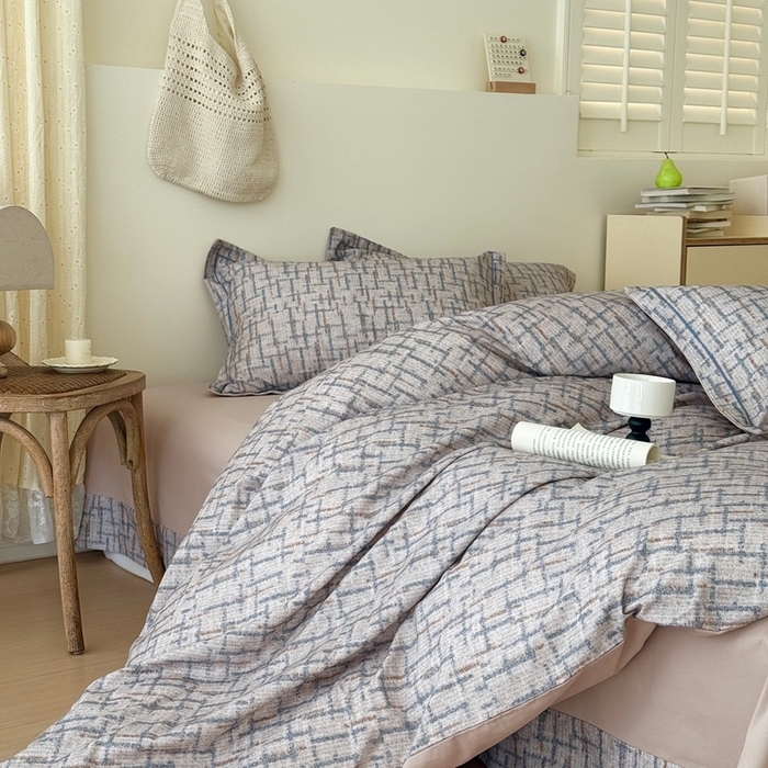 91家纺网 家纺一手货源 找家纺 于果 2025新款全棉纯棉生态磨毛四件套 追影