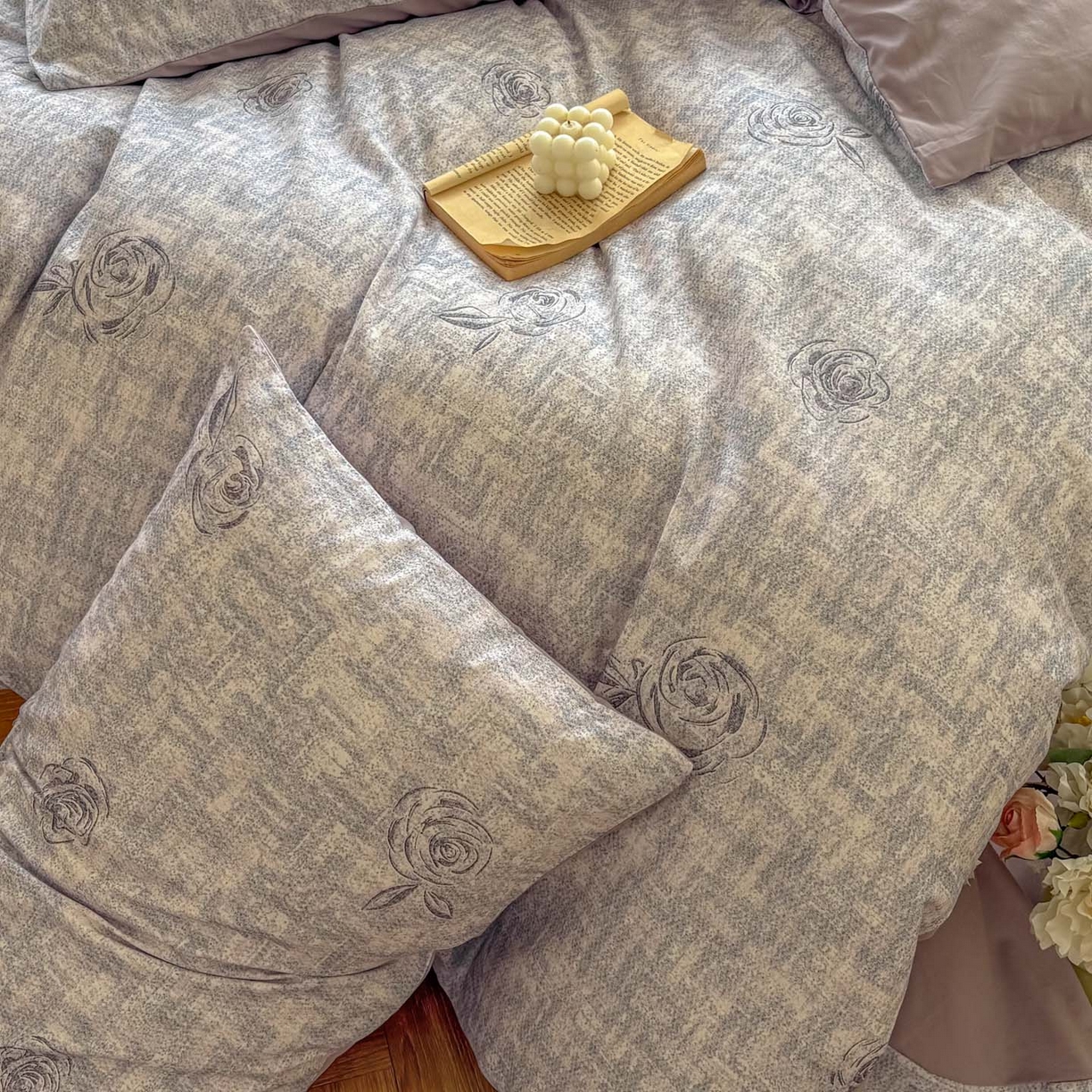 91家纺网 家纺一手货源 找家纺 田野 2025新款全棉13360加厚磨毛印花四件套 乐野-蓝