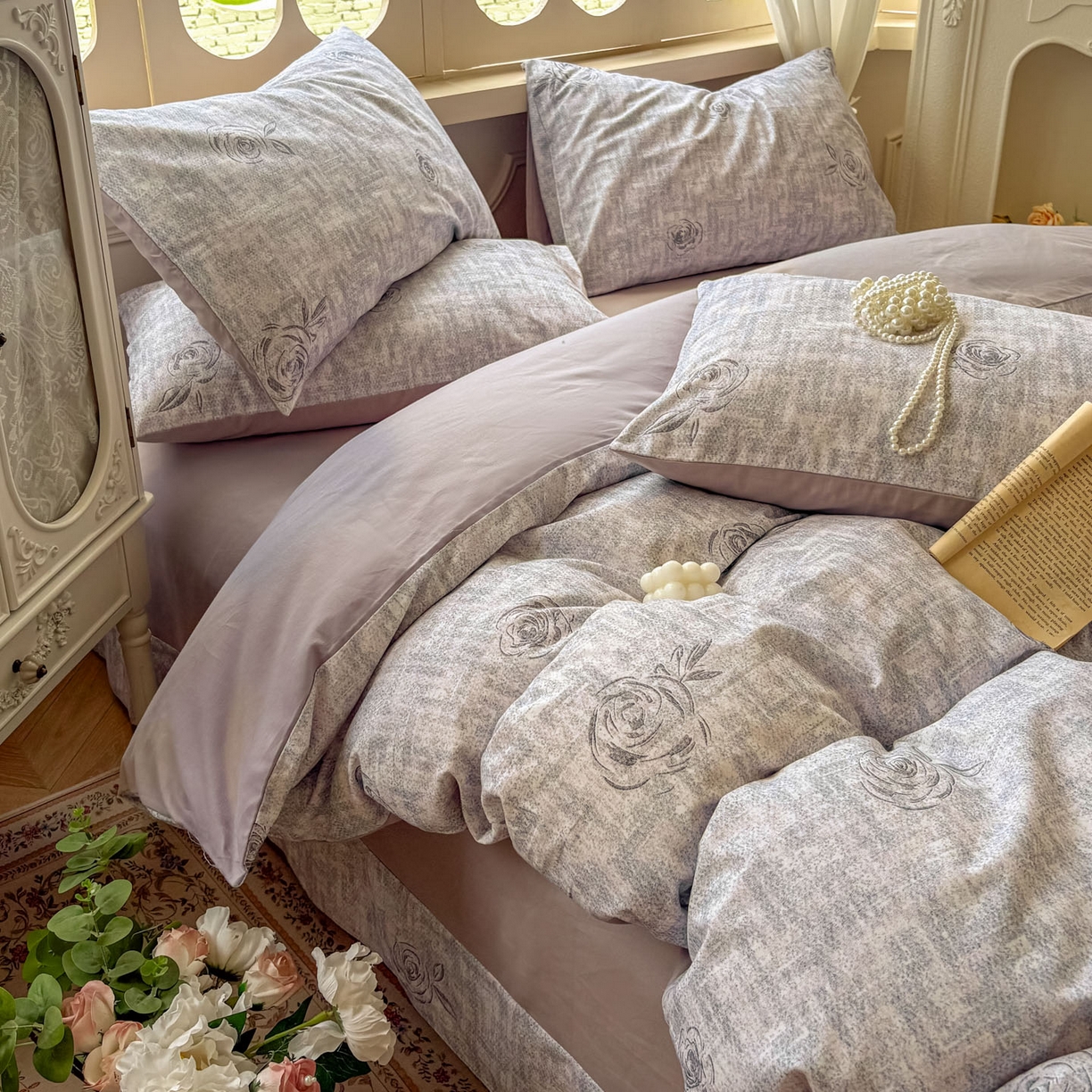 91家纺网 家纺一手货源 找家纺 田野 2025新款全棉13360加厚磨毛印花四件套 乐野-蓝