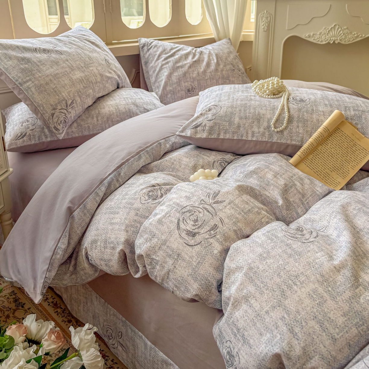 91家纺网 家纺一手货源 找家纺 田野 2025新款全棉13360加厚磨毛印花四件套 乐野-蓝