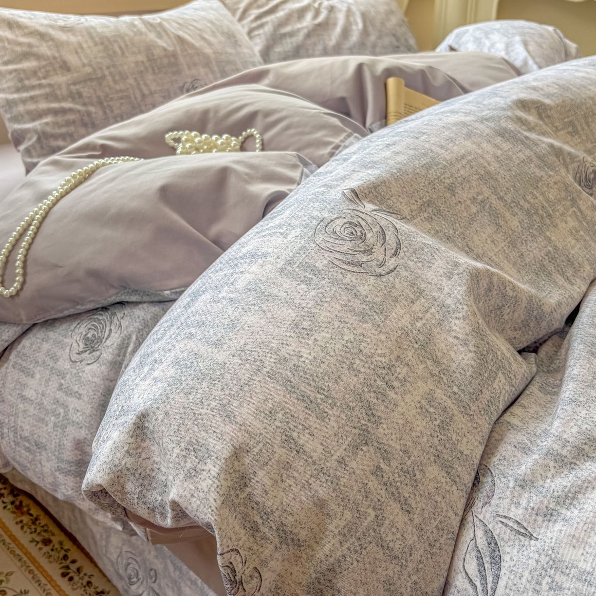 91家纺网 家纺一手货源 找家纺 田野 2025新款全棉13360加厚磨毛印花四件套 乐野-蓝