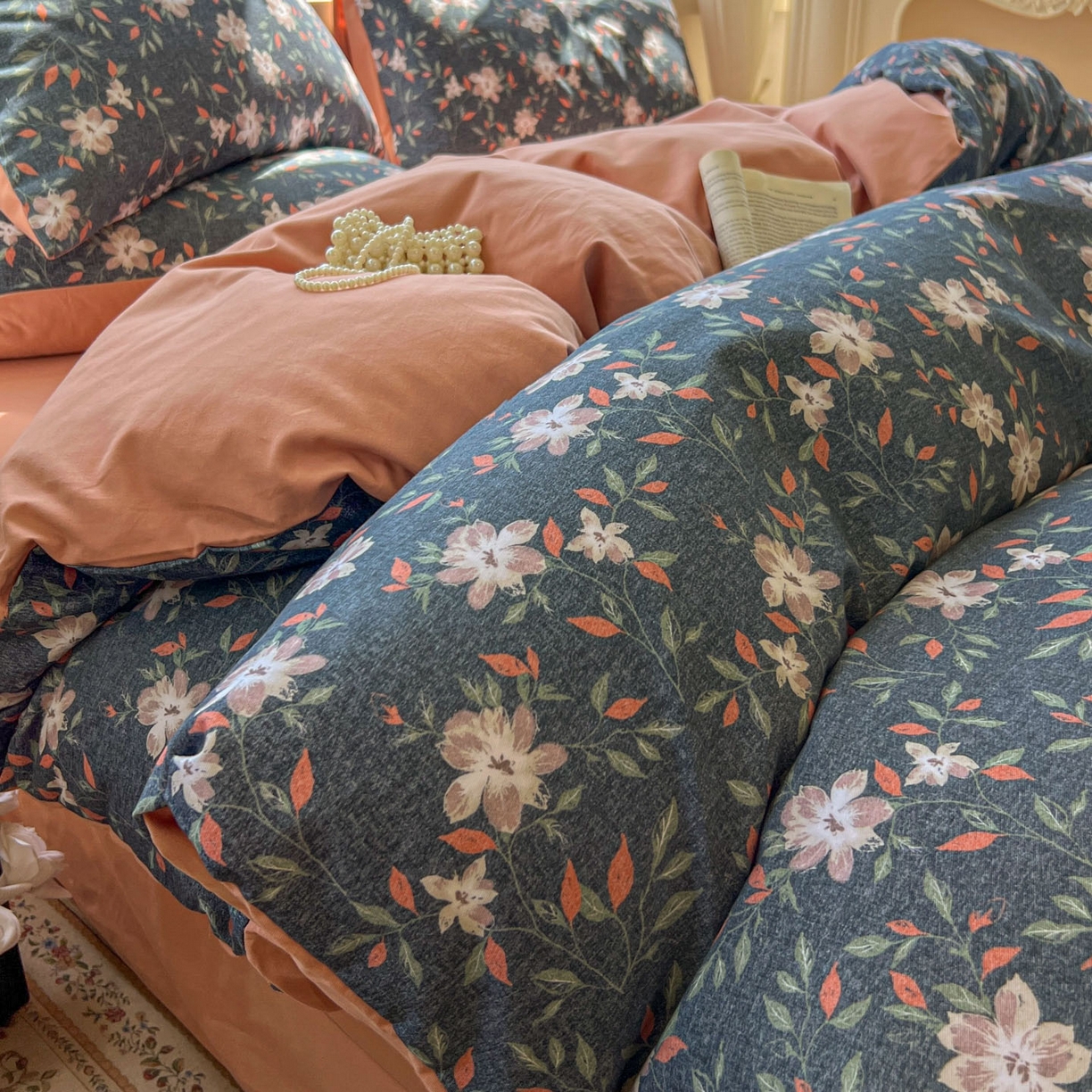 91家纺网 家纺一手货源 找家纺 田野 2025新款全棉13360加厚磨毛印花四件套 香草集