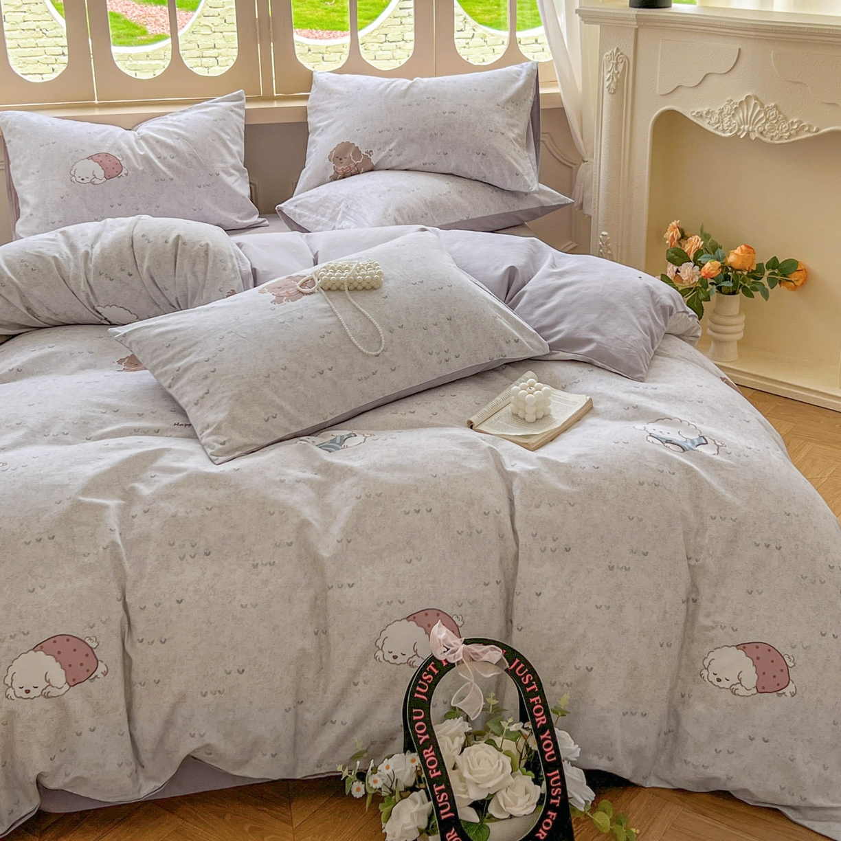 91家纺网 家纺一手货源 找家纺 田野 2025新款全棉13360加厚磨毛印花四件套 幸运狗