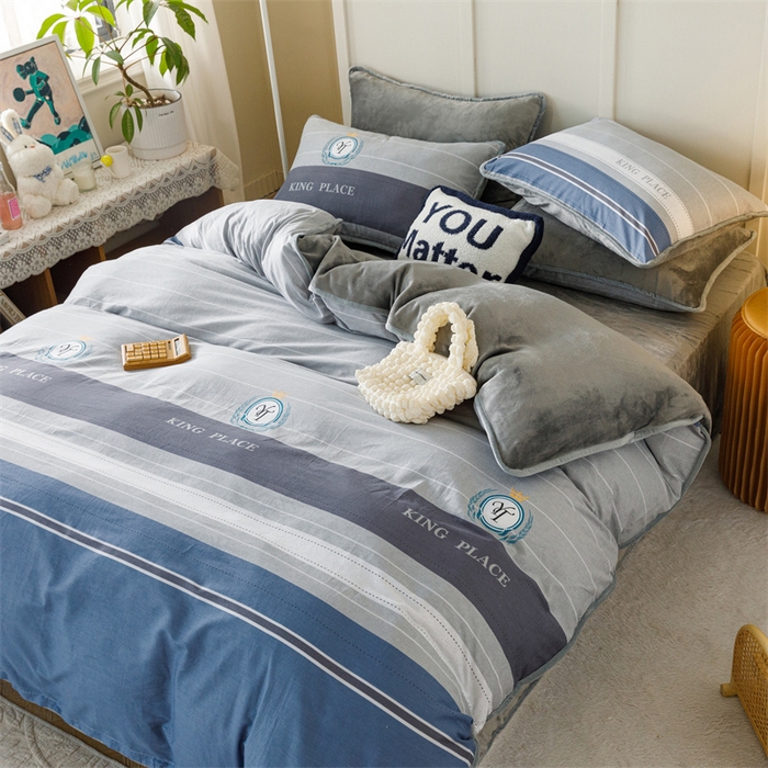 91家纺网 家纺一手货源 找家纺 红粉佳人家纺 2025新款A类棉加绒印花单被套被套单件 皇家学院