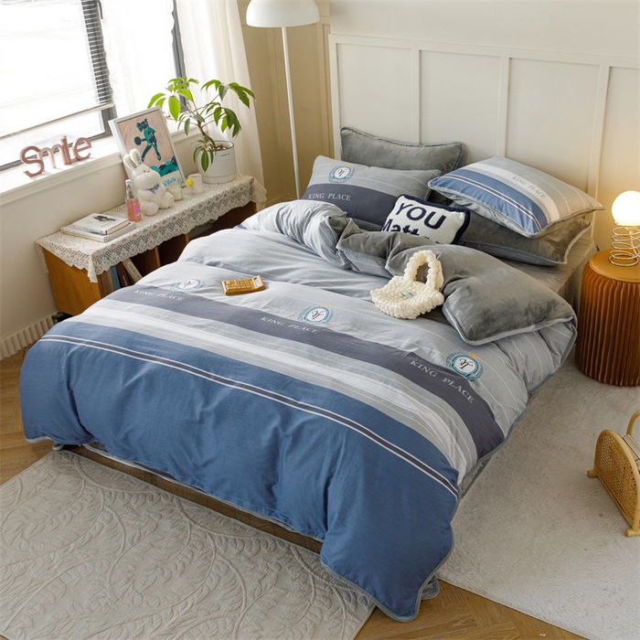 91家纺网 家纺一手货源 找家纺 红粉佳人家纺 2025新款A类棉加绒印花单被套被套单件 皇家学院