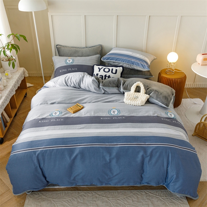 91家纺网 家纺一手货源 找家纺 红粉佳人家纺 2025新款A类棉加绒印花单被套被套单件 皇家学院