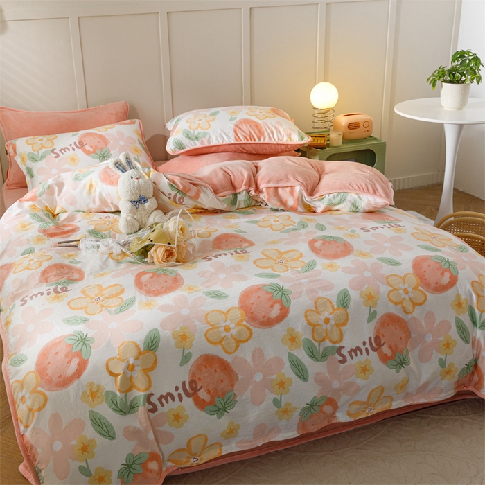 91家纺网 家纺一手货源 找家纺 红粉佳人家纺 2025新款A类棉加绒印花单被套被套单件 卡布林