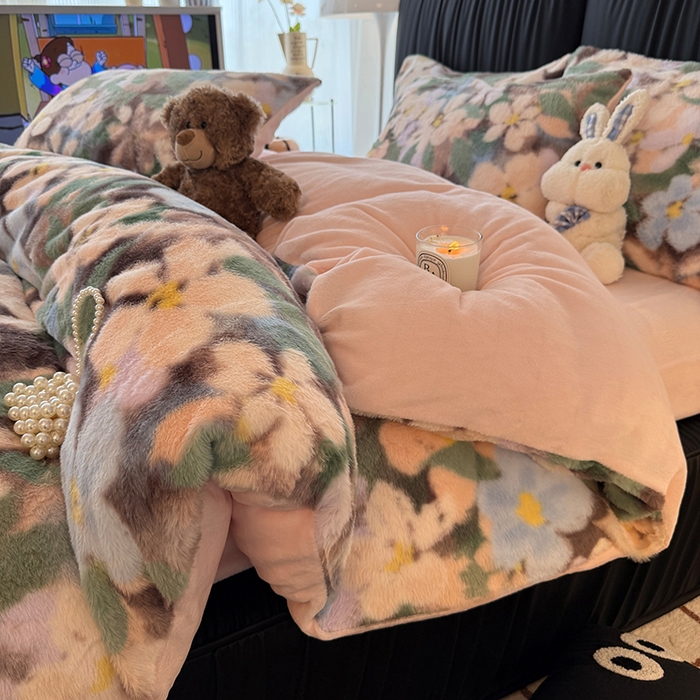 91家纺网 家纺一手货源 找家纺 （总）HL原创 2025新款兔毛绒四件套