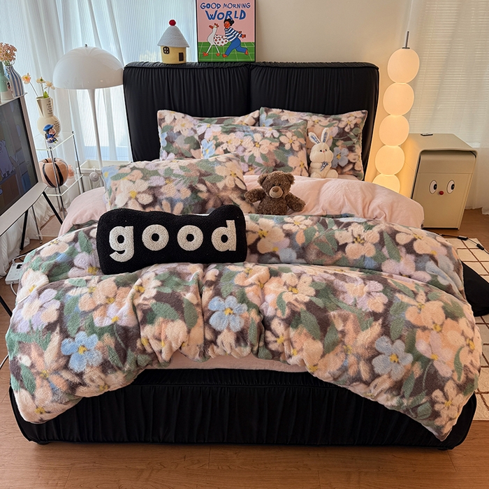 91家纺网 家纺一手货源 找家纺 （总）HL原创 2025新款兔毛绒四件套