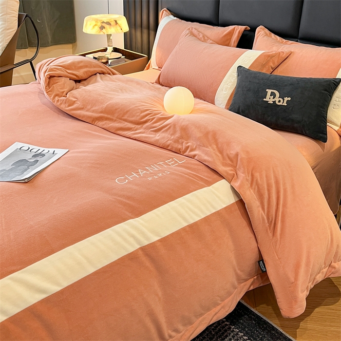 91家纺网 家纺一手货源 找家纺 （总）奥裕2025新款加厚婴儿绒四件套曼莎款牛奶绒四件套