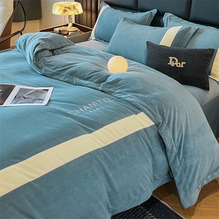 91家纺网 家纺一手货源 找家纺 （总）奥裕2025新款加厚婴儿绒四件套曼莎款牛奶绒四件套