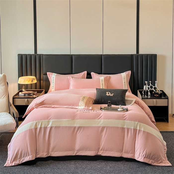 91家纺网 家纺一手货源 找家纺 （总）奥裕2025新款加厚婴儿绒四件套曼莎款牛奶绒四件套