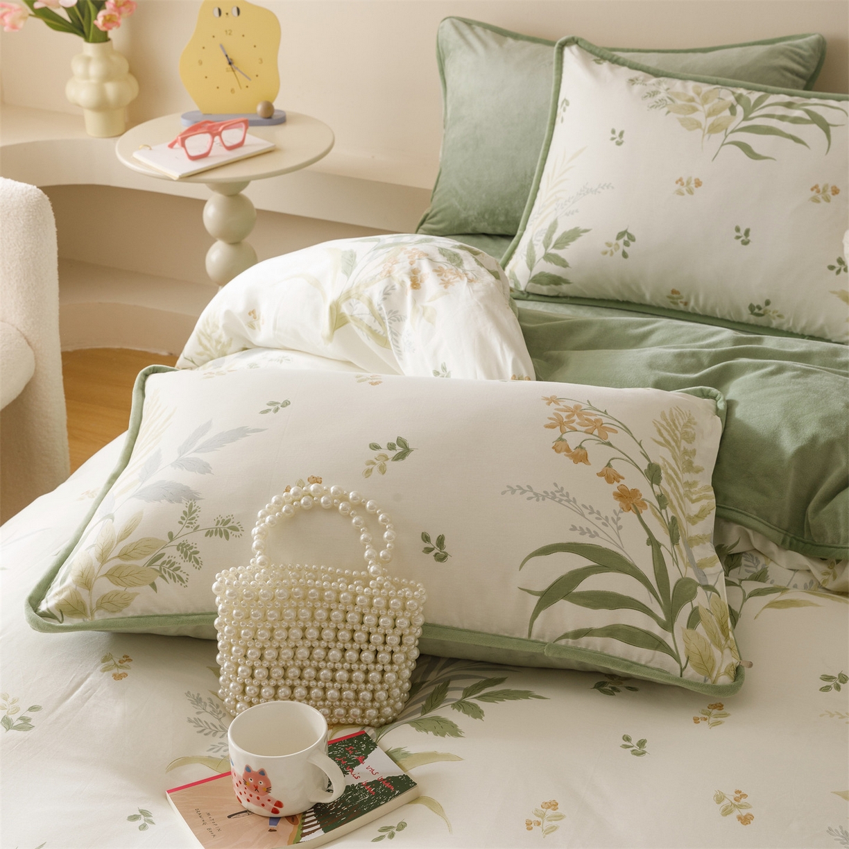 91家纺网 家纺一手货源 找家纺 红粉佳人家纺 2025新款A类棉加绒印花单被套被套单件 蜜叶