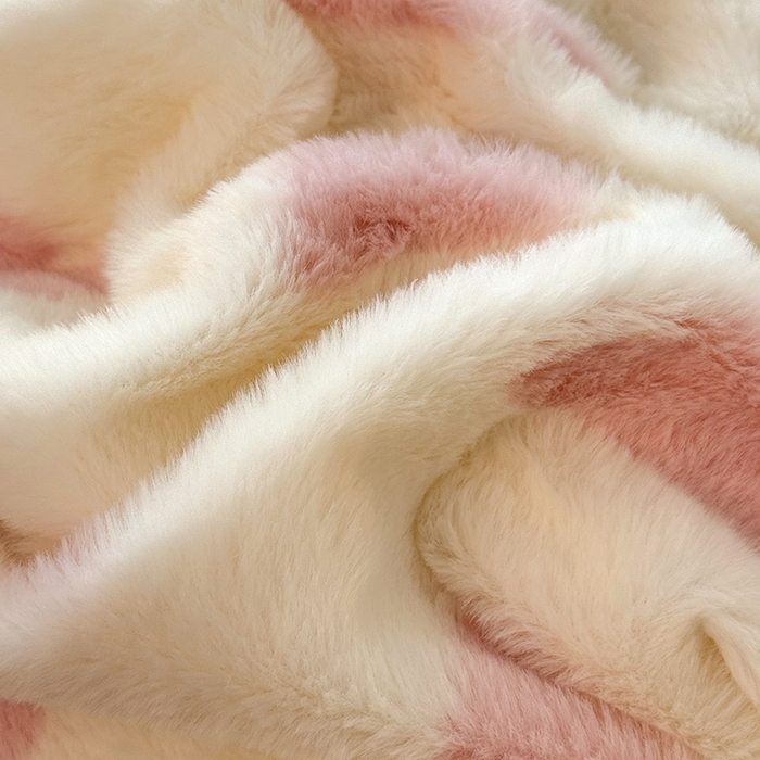 91家纺网 家纺一手货源 找家纺 HL原创 2025新款兔毛绒四件套 粉色心情