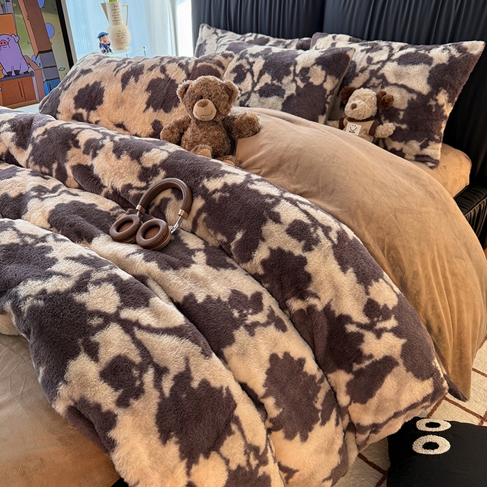 91家纺网 家纺一手货源 找家纺 HL原创 2025新款兔毛绒四件套 洛可可