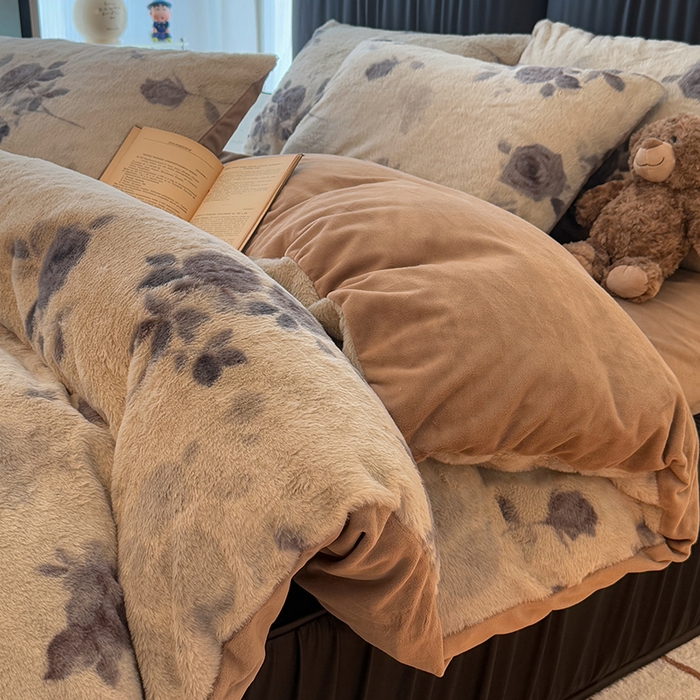 91家纺网 家纺一手货源 找家纺 HL原创 2025新款兔毛绒四件套 陌颜