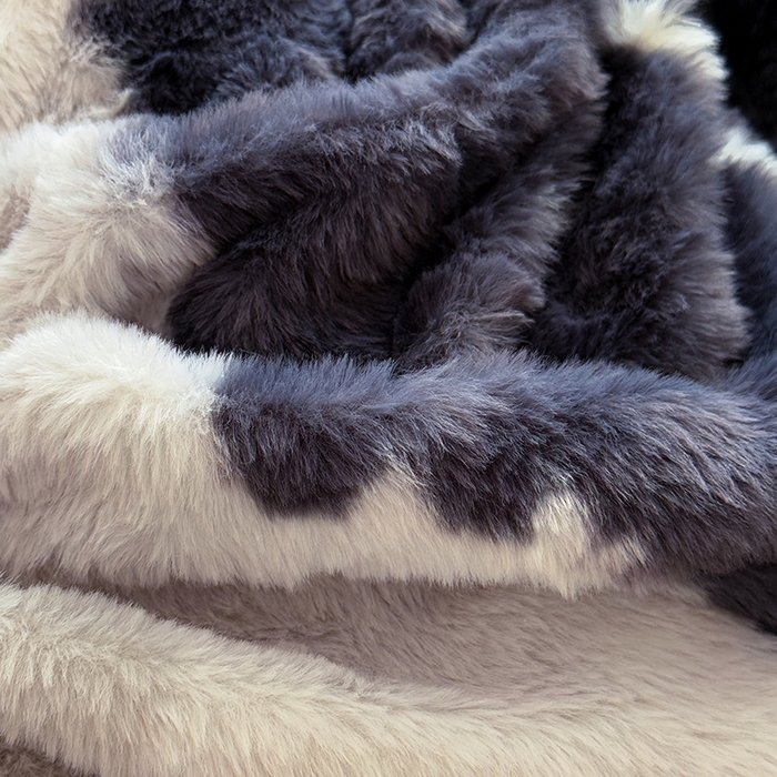 91家纺网 家纺一手货源 找家纺 HL原创 2025新款兔毛绒四件套 墨蓝