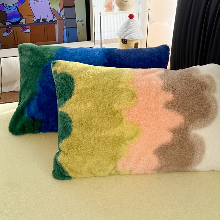 91家纺网 家纺一手货源 找家纺 HL原创 2025新款兔毛绒四件套 晚霞