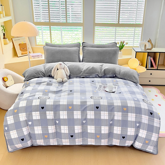 91家纺网 家纺一手货源 找家纺 （总）琪琪阁家纺 2025秋冬新款全棉加牛奶绒单被套棉加绒被套