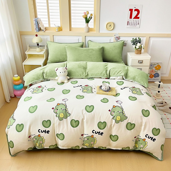 91家纺网 家纺一手货源 找家纺 （总）琪琪阁家纺 2025秋冬新款全棉加牛奶绒单被套棉加绒被套