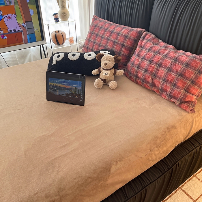 91家纺网 家纺一手货源 找家纺 HL原创 2025新款兔毛绒四件套 喜乐