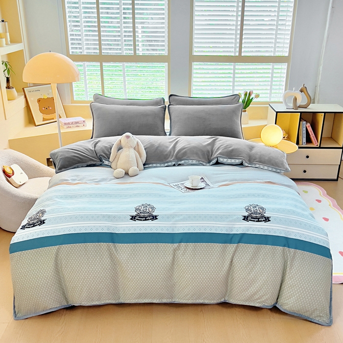 91家纺网 家纺一手货源 找家纺 （总）琪琪阁家纺 2025秋冬新款全棉加牛奶绒单被套棉加绒被套