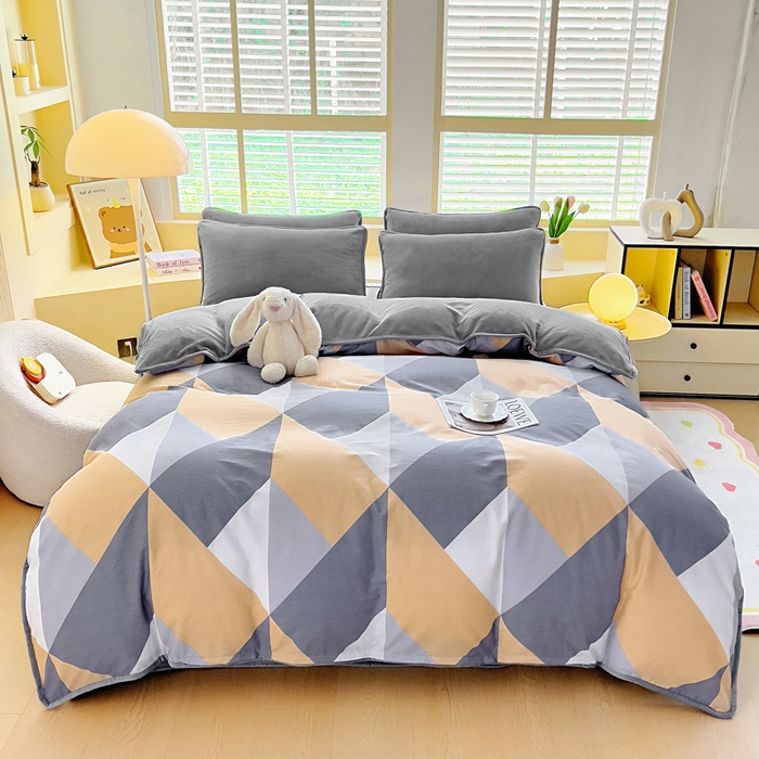 91家纺网 家纺一手货源 找家纺 （总）琪琪阁家纺 2025秋冬新款全棉加牛奶绒单被套棉加绒被套