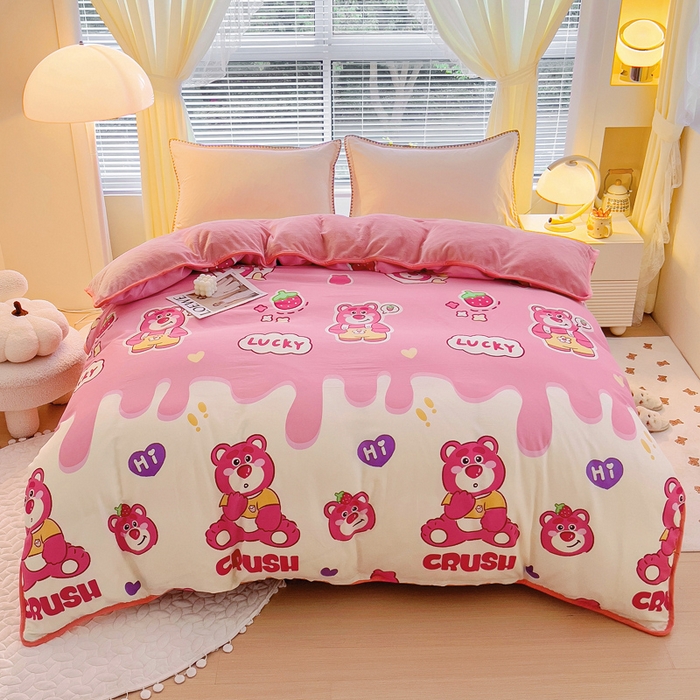 91家纺网 家纺一手货源 找家纺 （总）琪琪阁家纺 2025秋冬新款全棉加牛奶绒单被套棉加绒被套