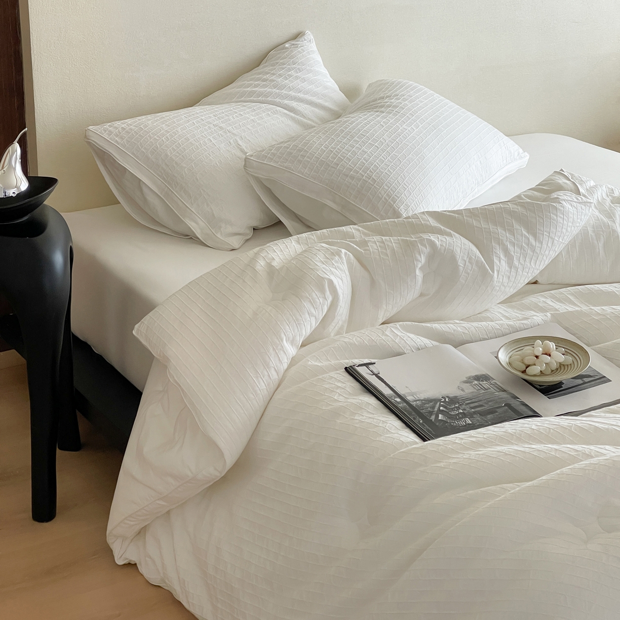 91家纺网 家纺一手货源 找家纺 一加一 2025新款全棉大提花益生菌立体抗菌被子被芯 花漾