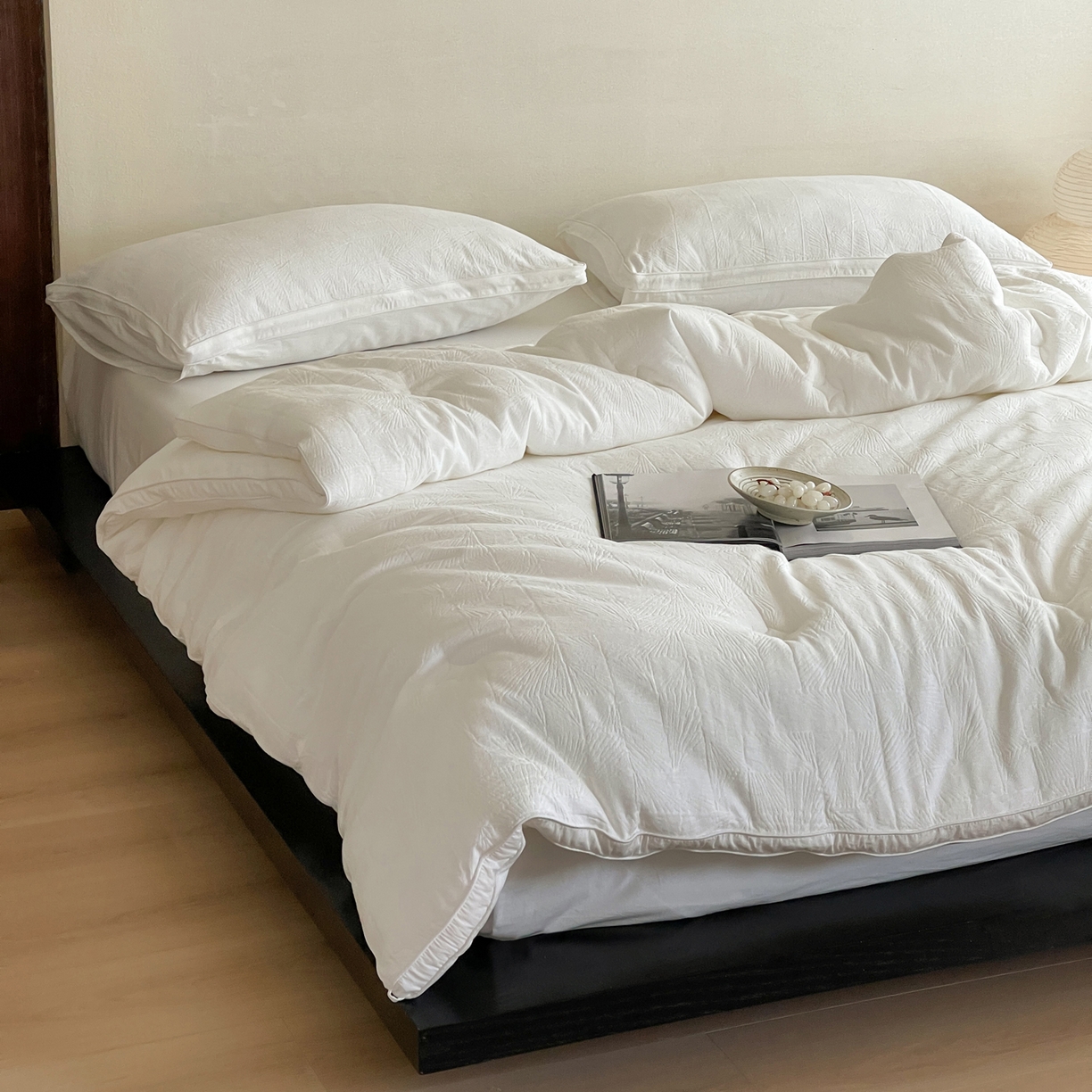 91家纺网 家纺一手货源 找家纺 一加一 2025新款全棉大提花益生菌立体抗菌被子被芯 山木花亭