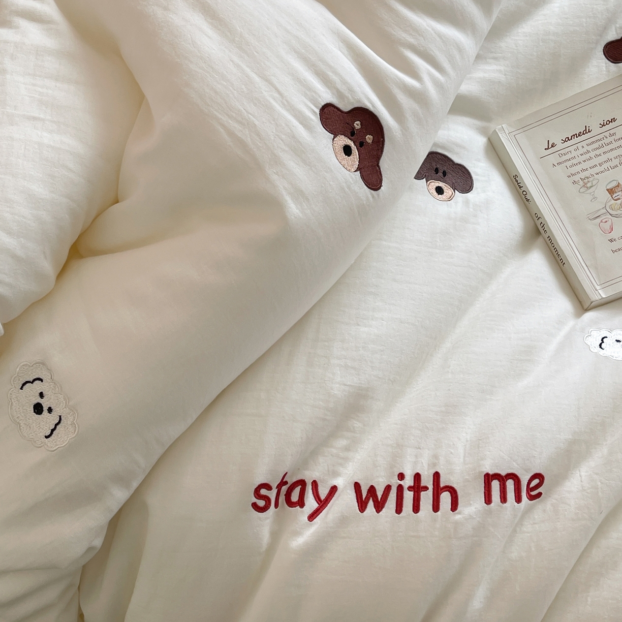 91家纺网 家纺一手货源 找家纺 一加一 2025新款全棉双层皱皱纱刺绣蚕丝大豆抗菌被子被芯 汪星人