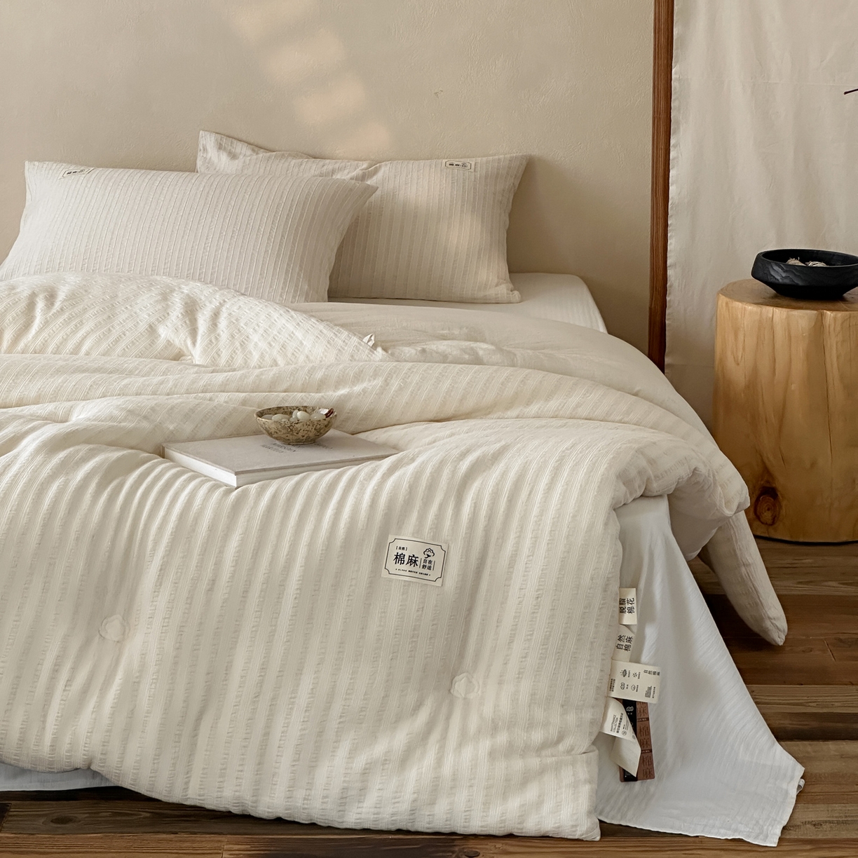 91家纺网 家纺一手货源 找家纺 （总）一加一 2025新款生态棉麻棉花被-莱茵棉语
