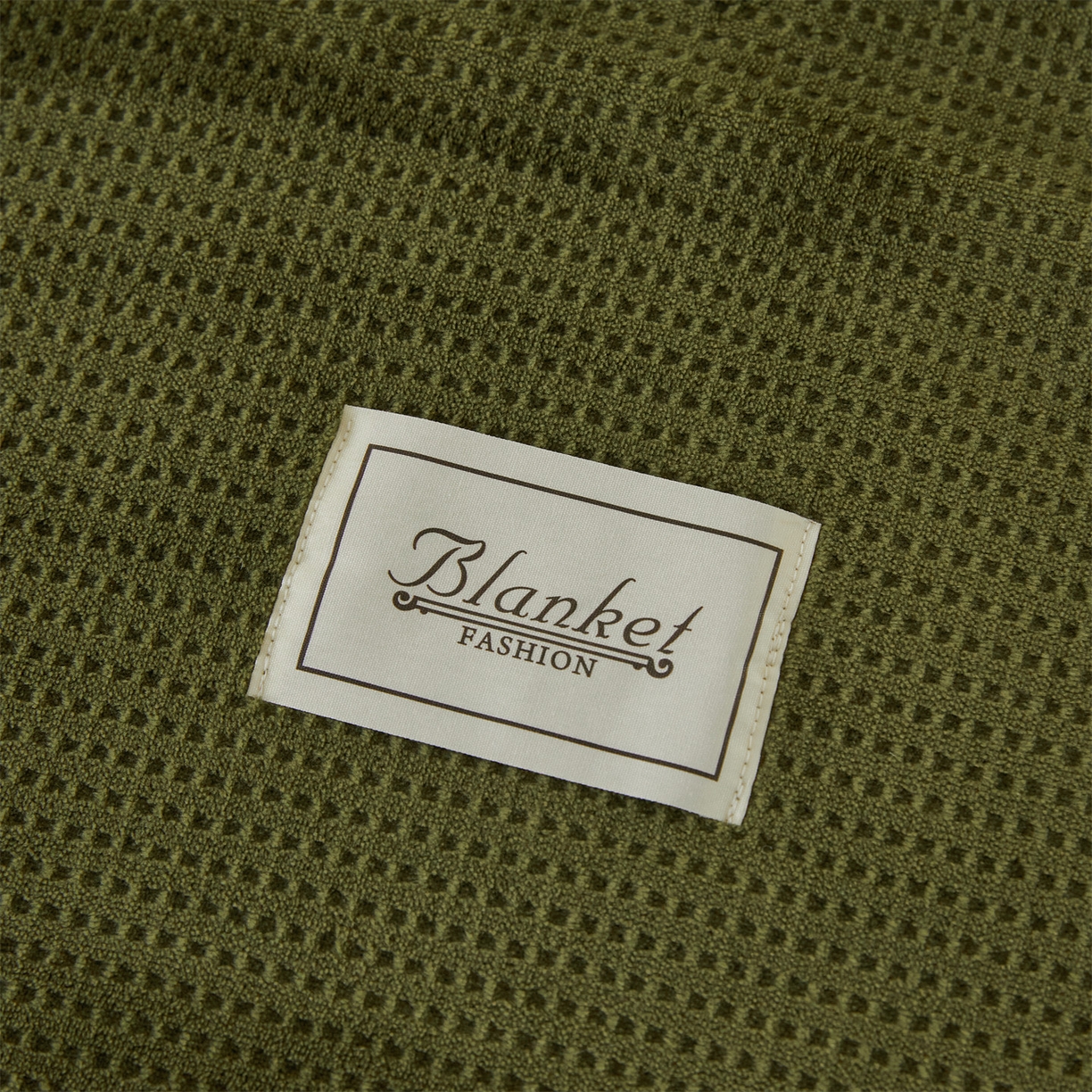 91家纺网 家纺一手货源 找家纺 雯豆家纺 2025新品华夫格毛毯盖毯双层加厚办公室披肩毯子 自由风-墨绿