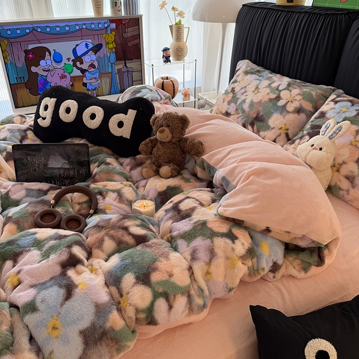 91家纺网 家纺一手货源 找家纺 （总）HL原创 2025新款兔毛绒单品被套单件被套