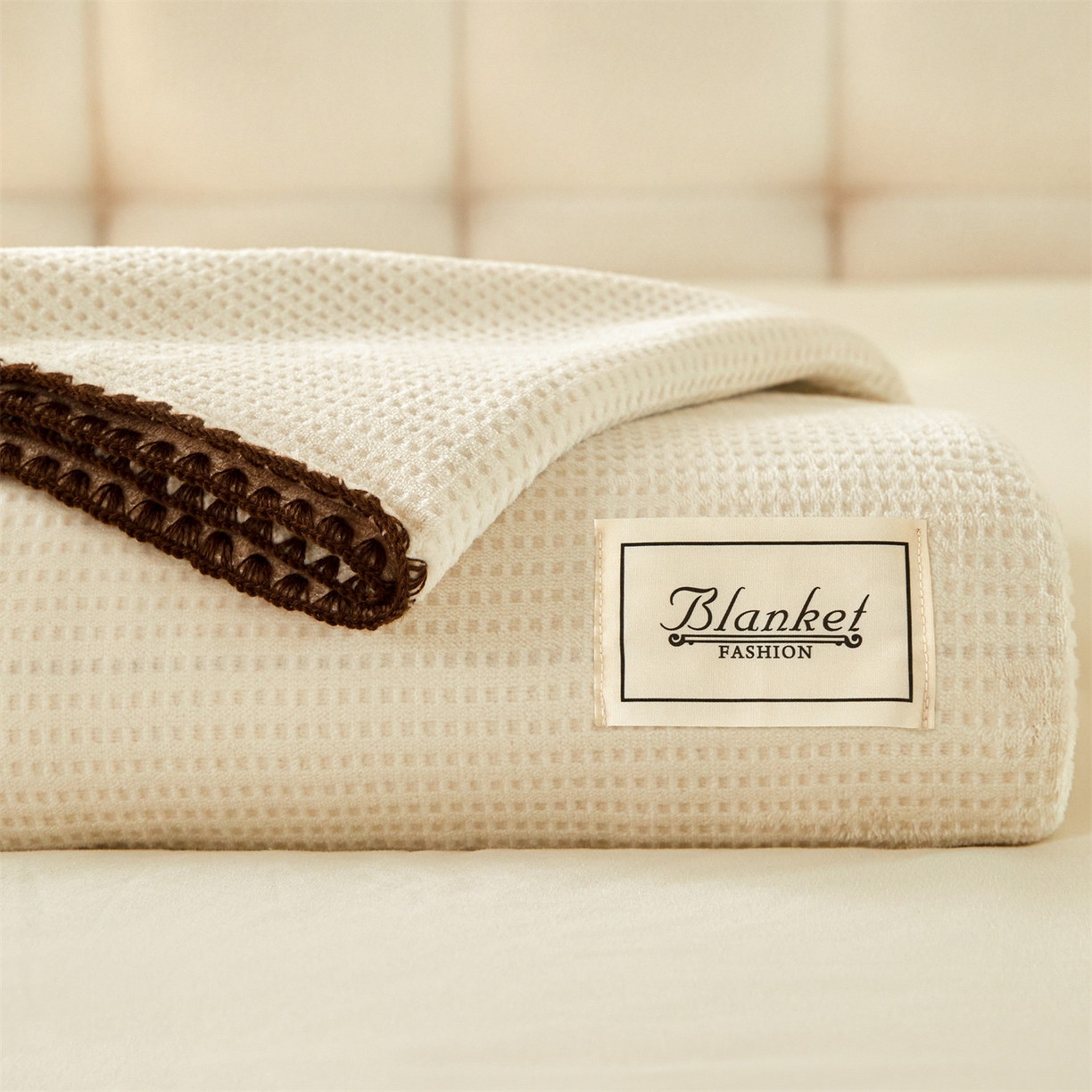 91家纺网 家纺一手货源 找家纺 雯豆家纺 2025新品华夫格毛毯盖毯双层加厚办公室披肩毯子 自由风-奶咖